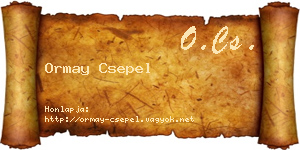 Ormay Csepel névjegykártya